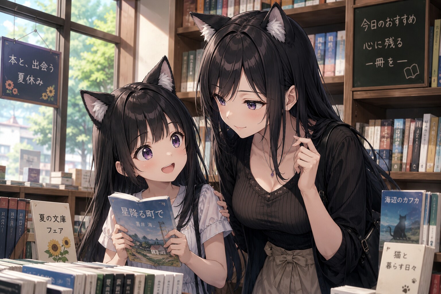 ママと本屋さん | の人気AIイラスト・グラビア