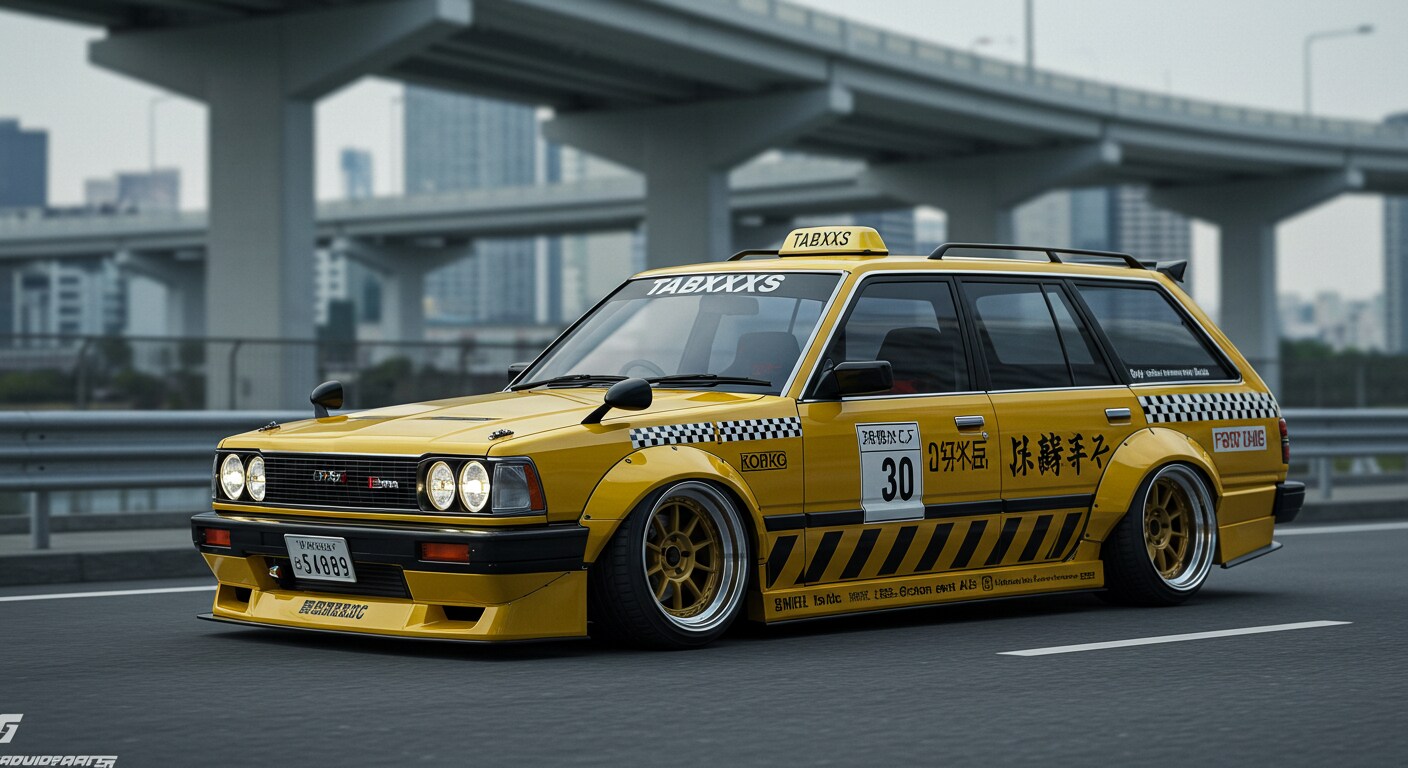 ブルーバードワゴンイエロータクシーのドリ車 | の人気AIイラスト・グラビア