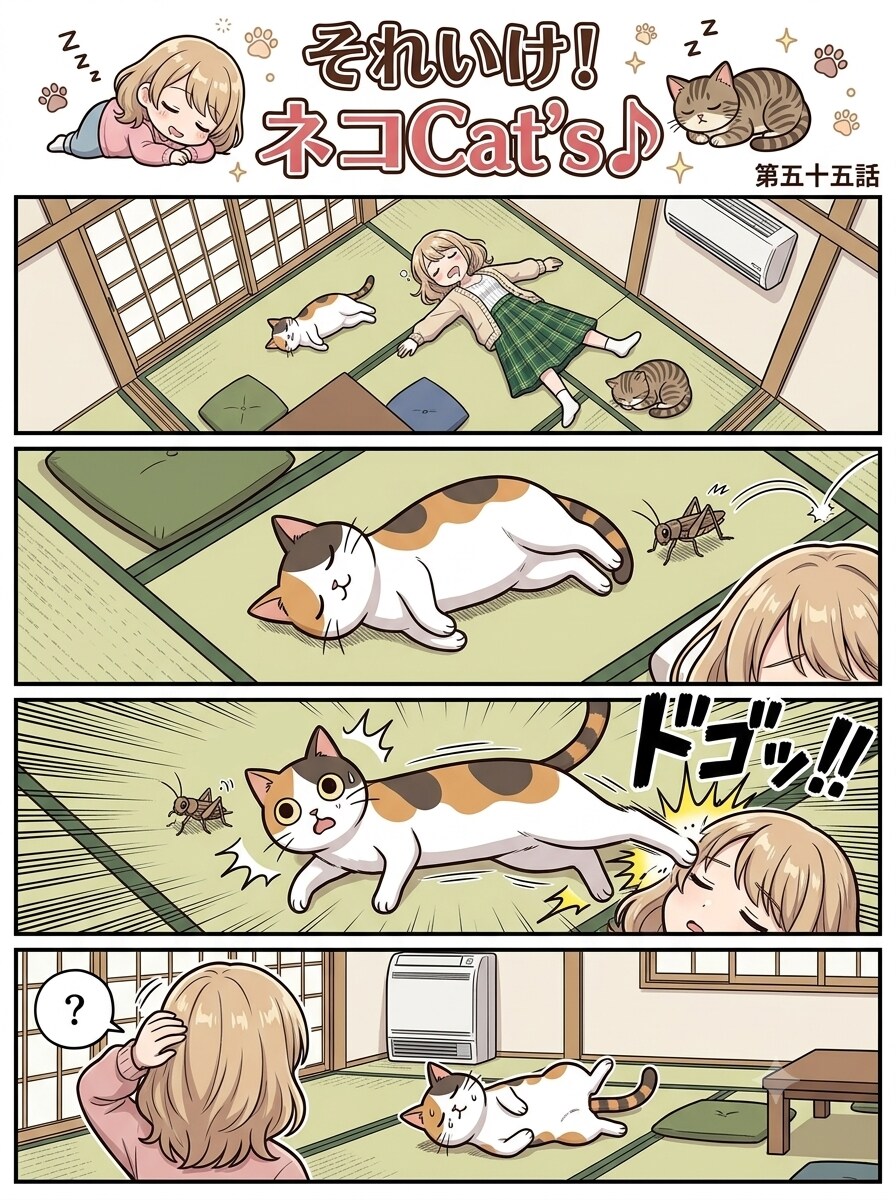 【55話】それいけ！ネコCat's♪(４コマ漫画) | の人気AIイラスト・グラビア