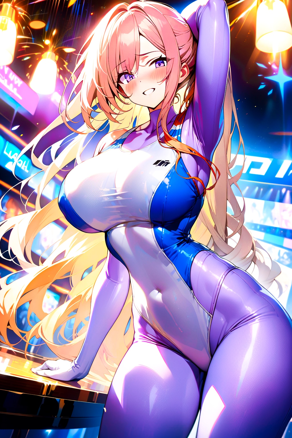 ぴっちり競泳水着スーツのギャルヒロインちゃん（大）