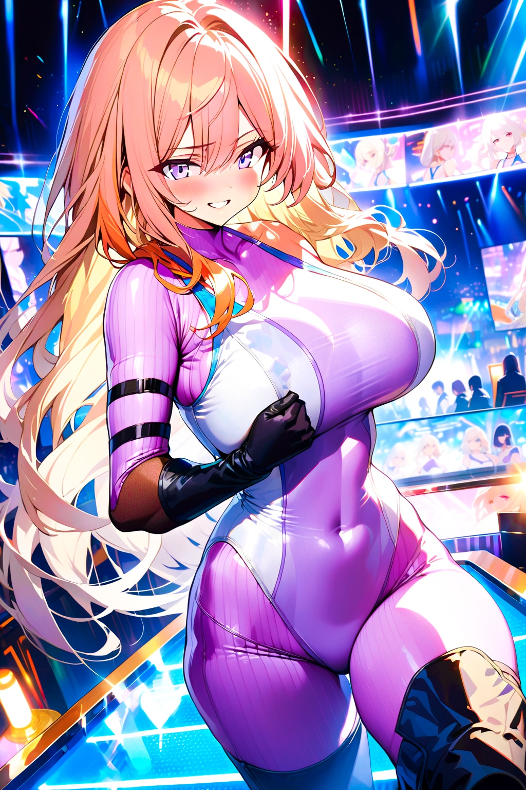 ぴっちり競泳水着スーツのギャルヒロインちゃん（大）