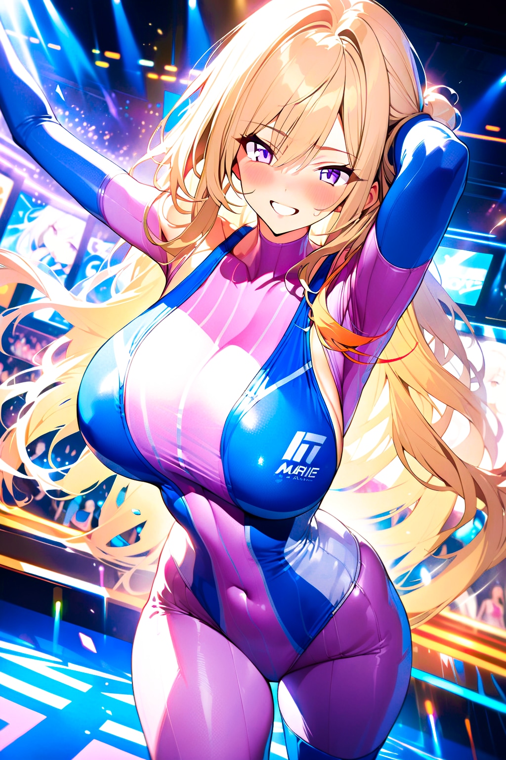 ぴっちり競泳水着スーツのギャルヒロインちゃん（大）