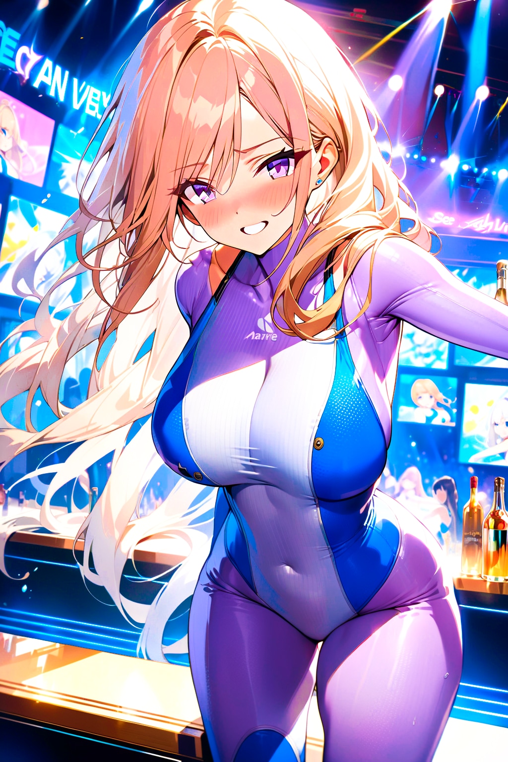 ぴっちり競泳水着スーツのギャルヒロインちゃん（大）