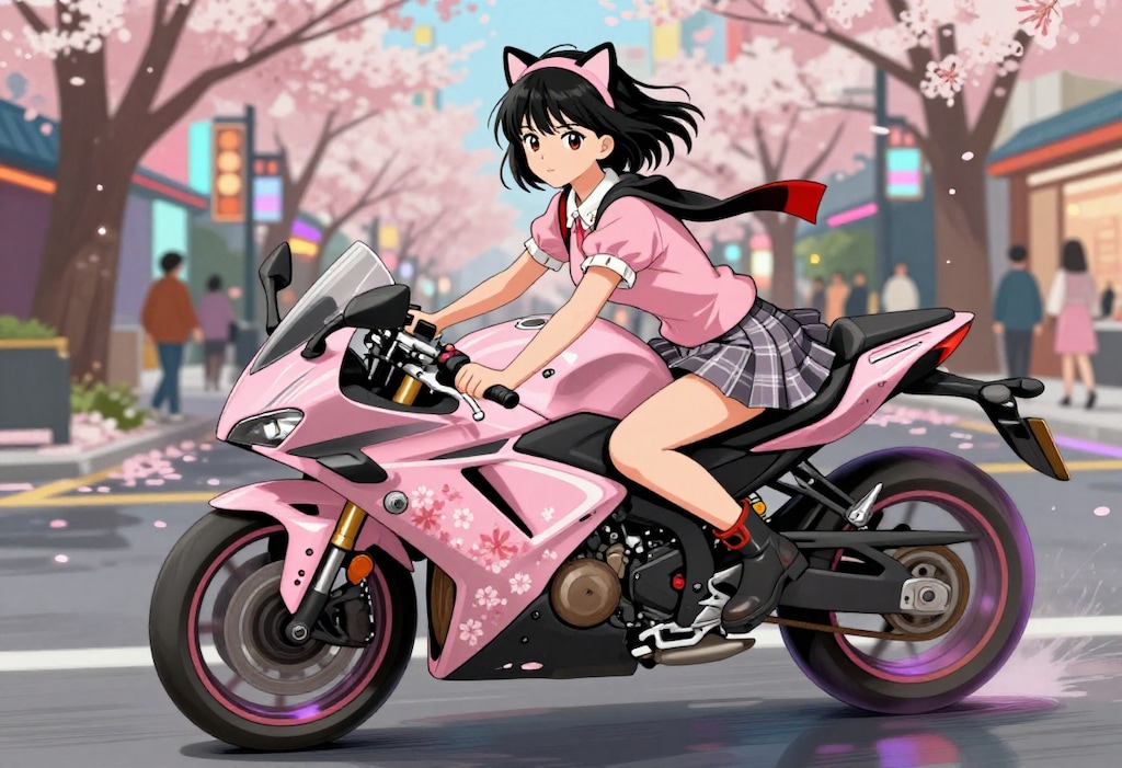 【試作】通学用二輪車（サクラ仕様）