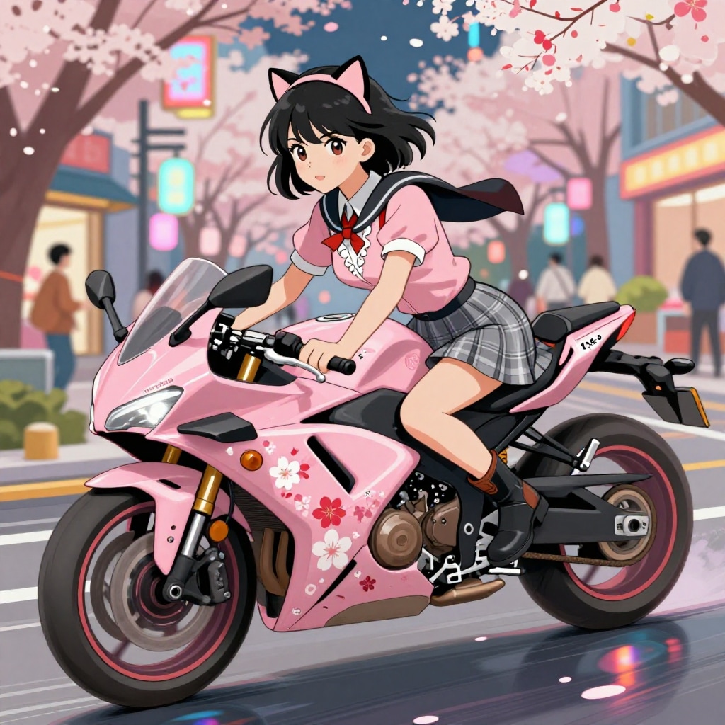 【試作】通学用二輪車（サクラ仕様）