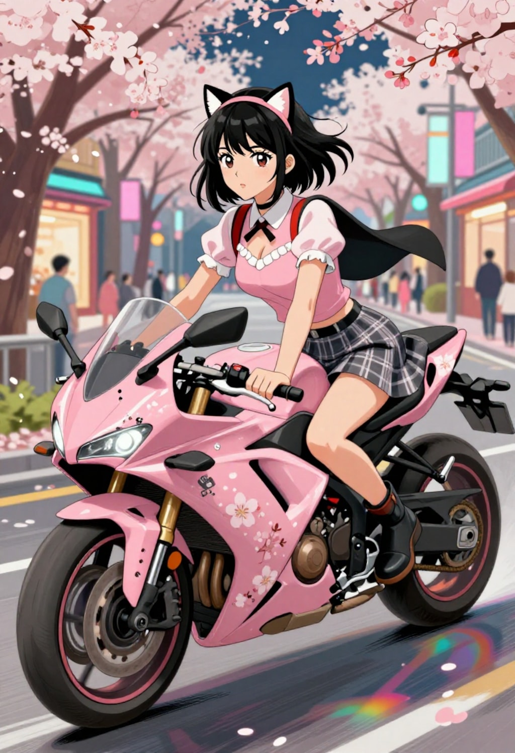 【試作】通学用二輪車（サクラ仕様）