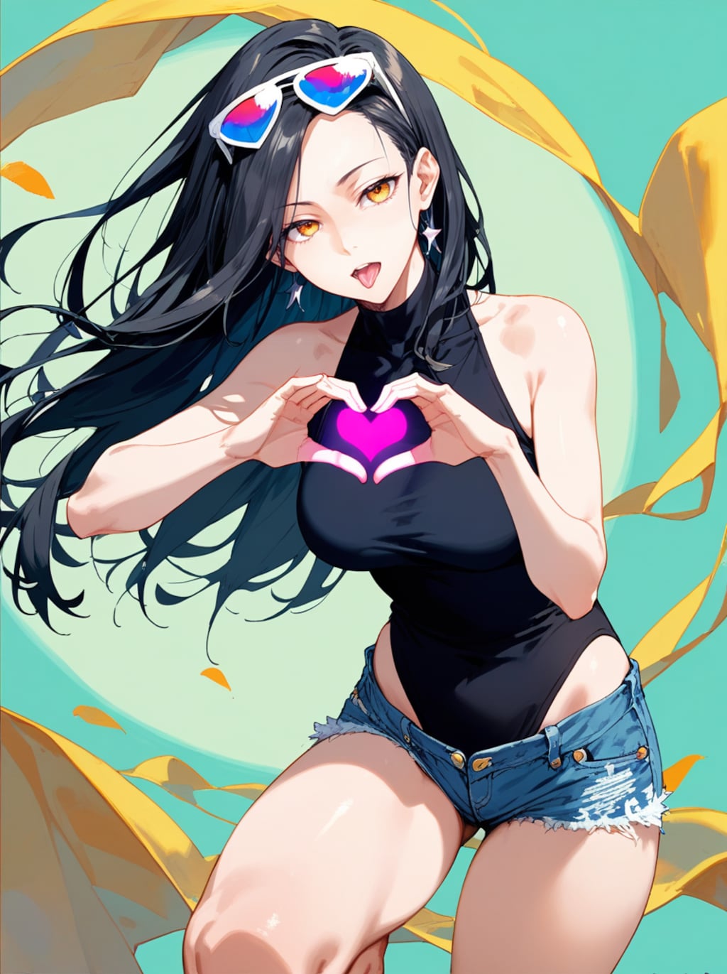 デニム×レオタード