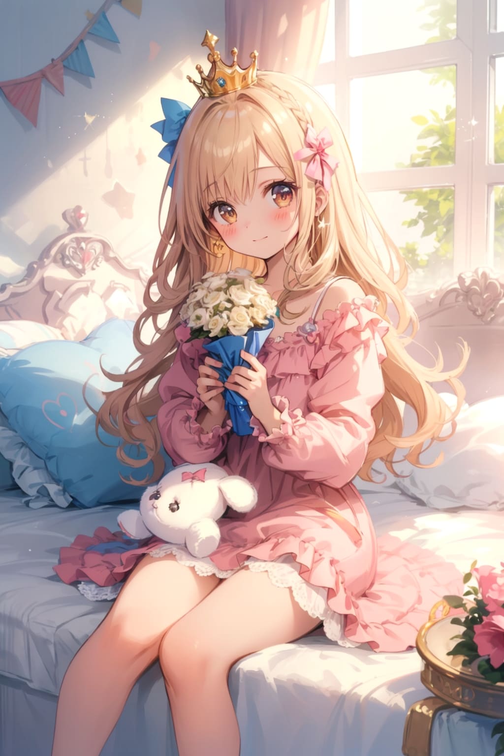 メイドが朝摘みの花を持ってきてくれたの