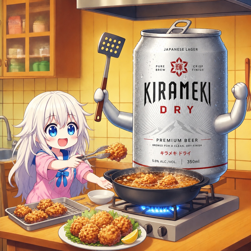 ビールと中華料理と小さな女の子
