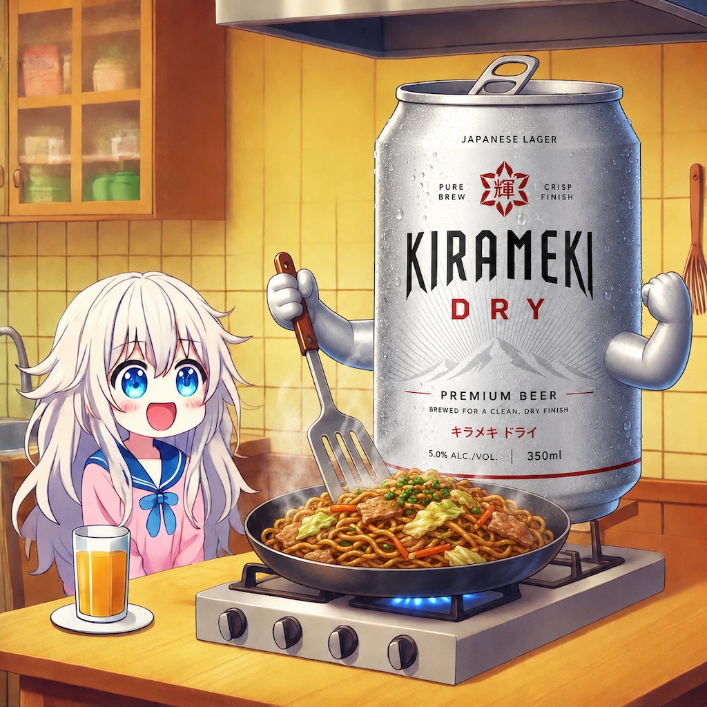 ビールと中華料理と小さな女の子