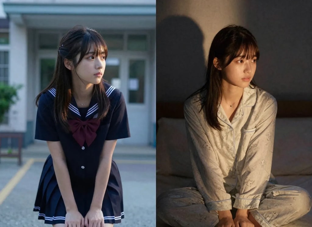 健全なビフォアアフター（昼と夜パジャマ）