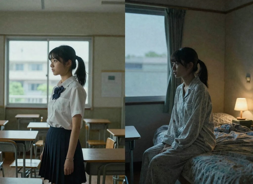 健全なビフォアアフター（昼と夜パジャマ）