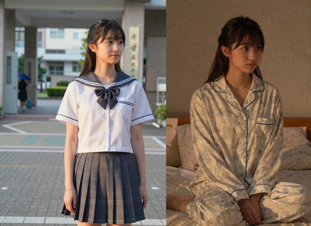 健全なビフォアアフター（昼と夜パジャマ）