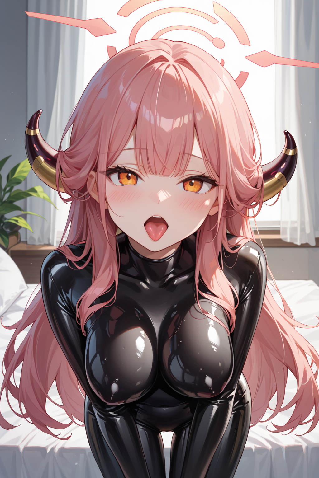 陸八魔アル　ラバースーツ　立ち姿