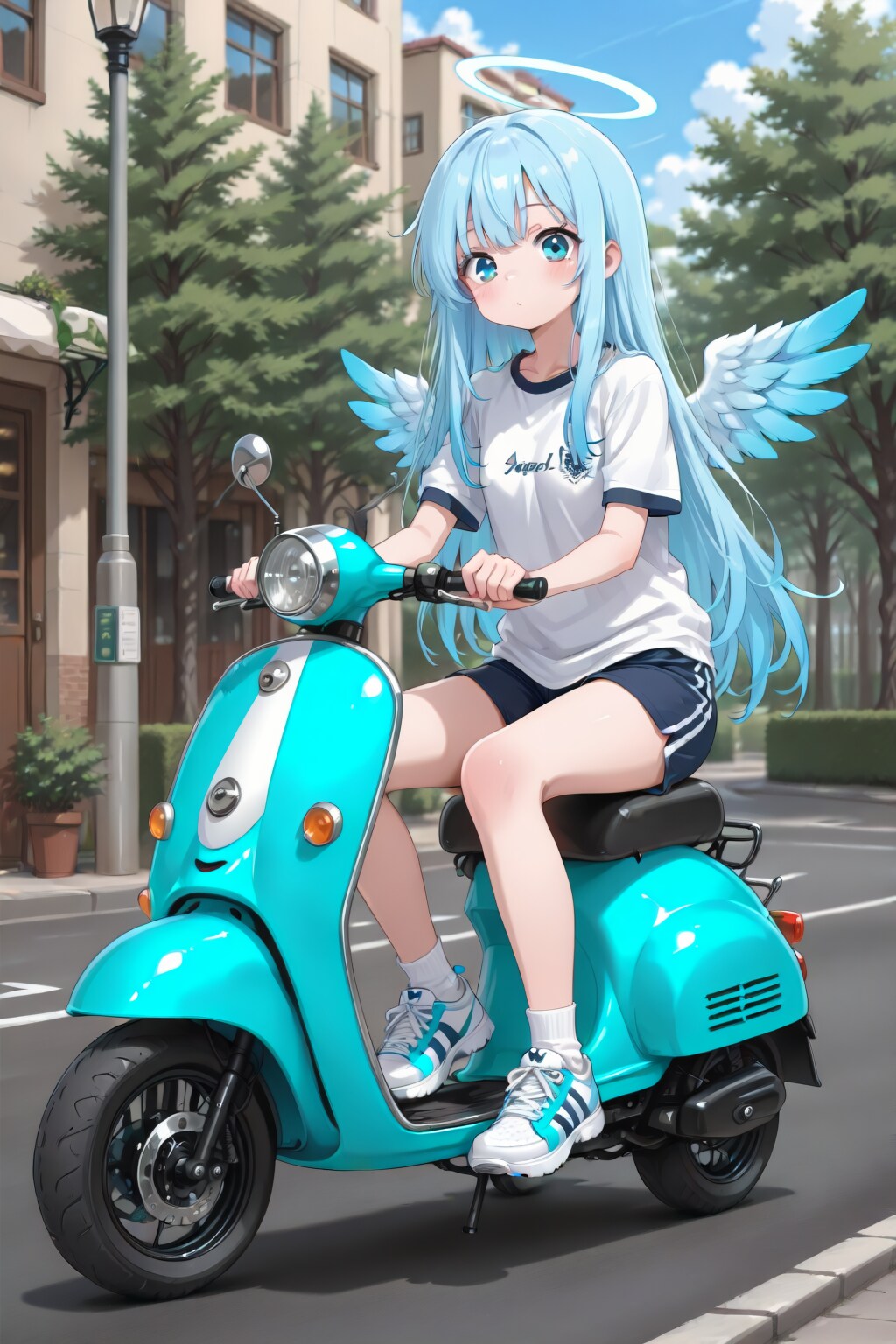 バイクに乗る天使少女_LUV