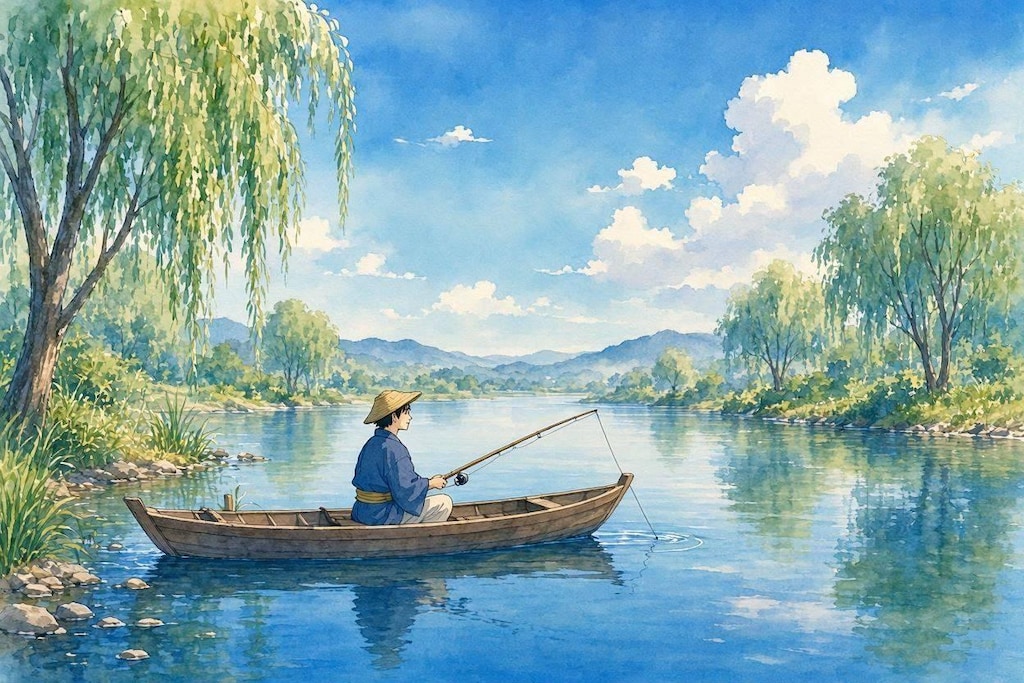 昔ながらの川舟釣り🎣