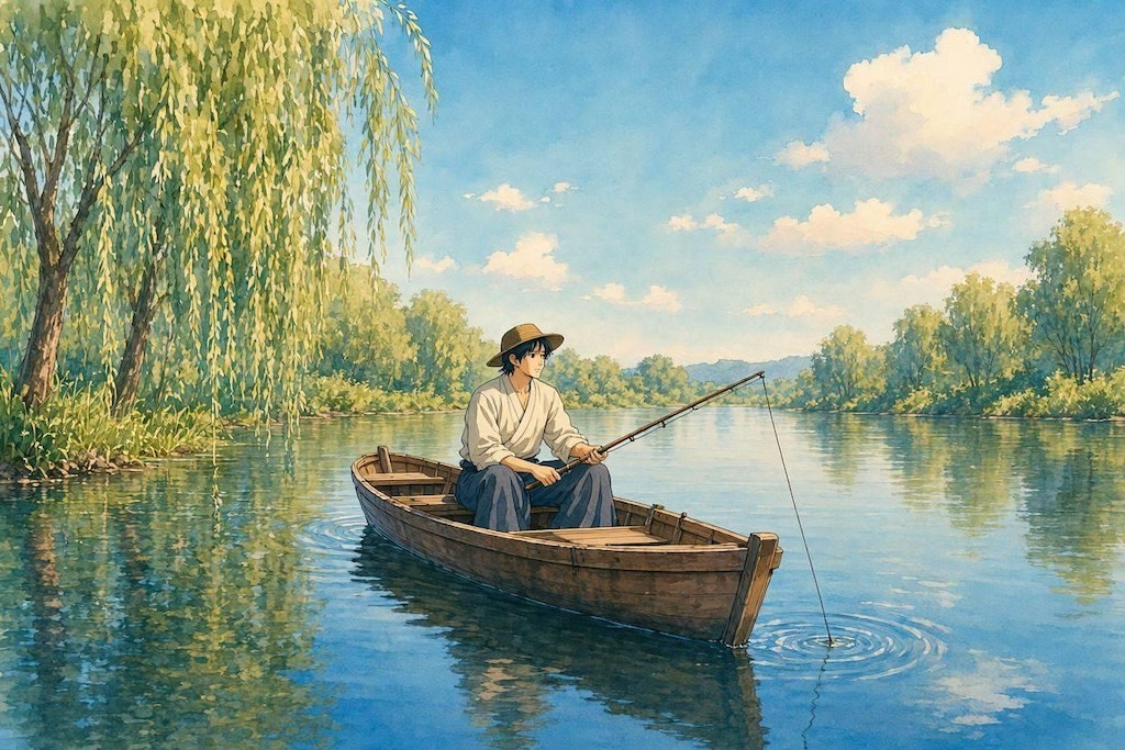 昔ながらの川舟釣り🎣