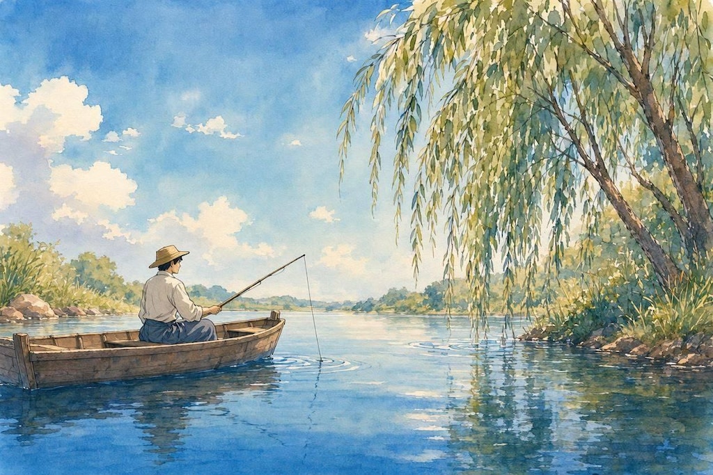 昔ながらの川舟釣り🎣