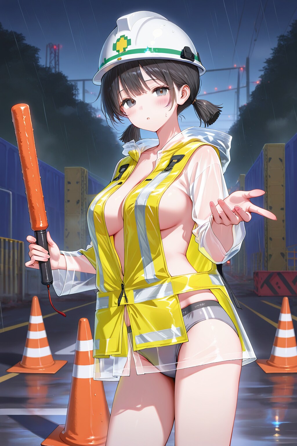 雨の日の交通整理