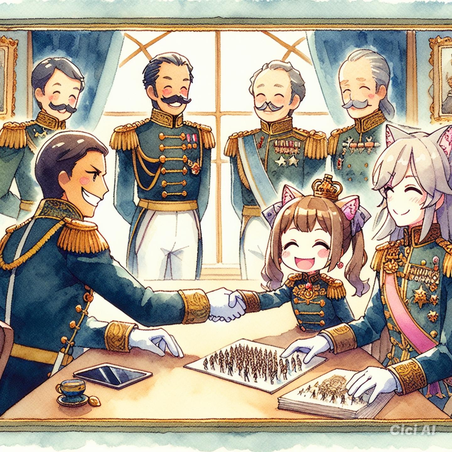 GC アミガルズ士官は各国の陸軍と作戦会議をする | の人気AIイラスト・グラビア