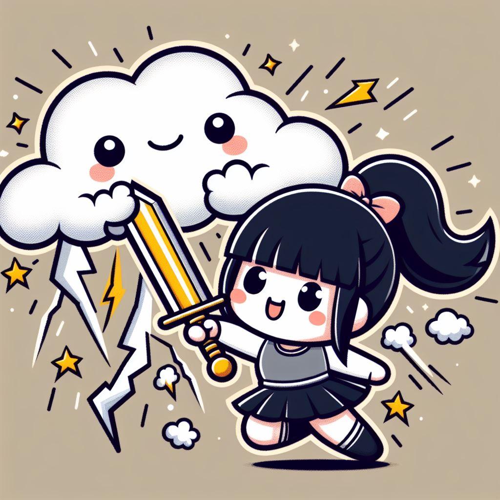 ちびキャラ雷雲と仲良くなる