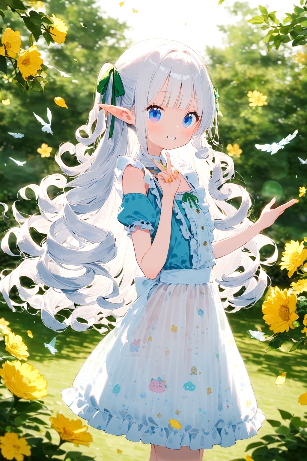 エルフの少女　ポートレート（はい、ポーズ！） | の人気AIイラスト・グラビア