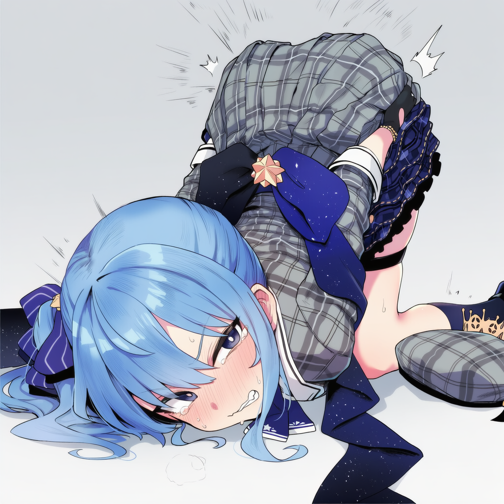 おしりに電撃を受けるすいちゃん