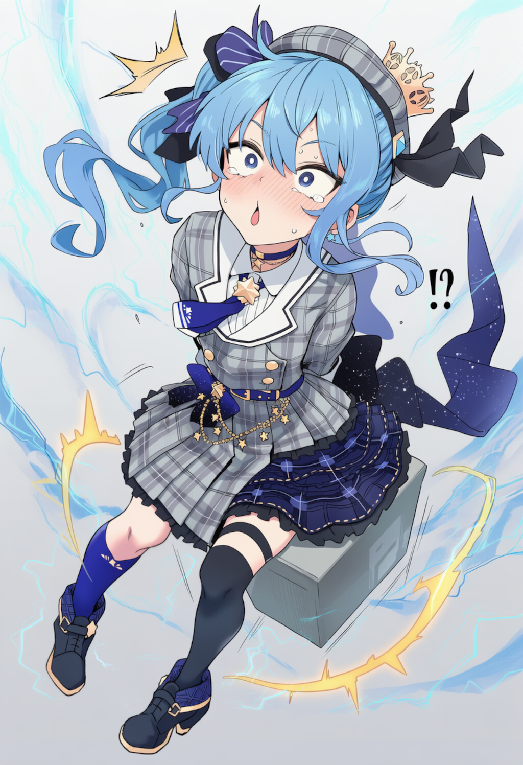 おしりに電撃を受けるすいちゃん