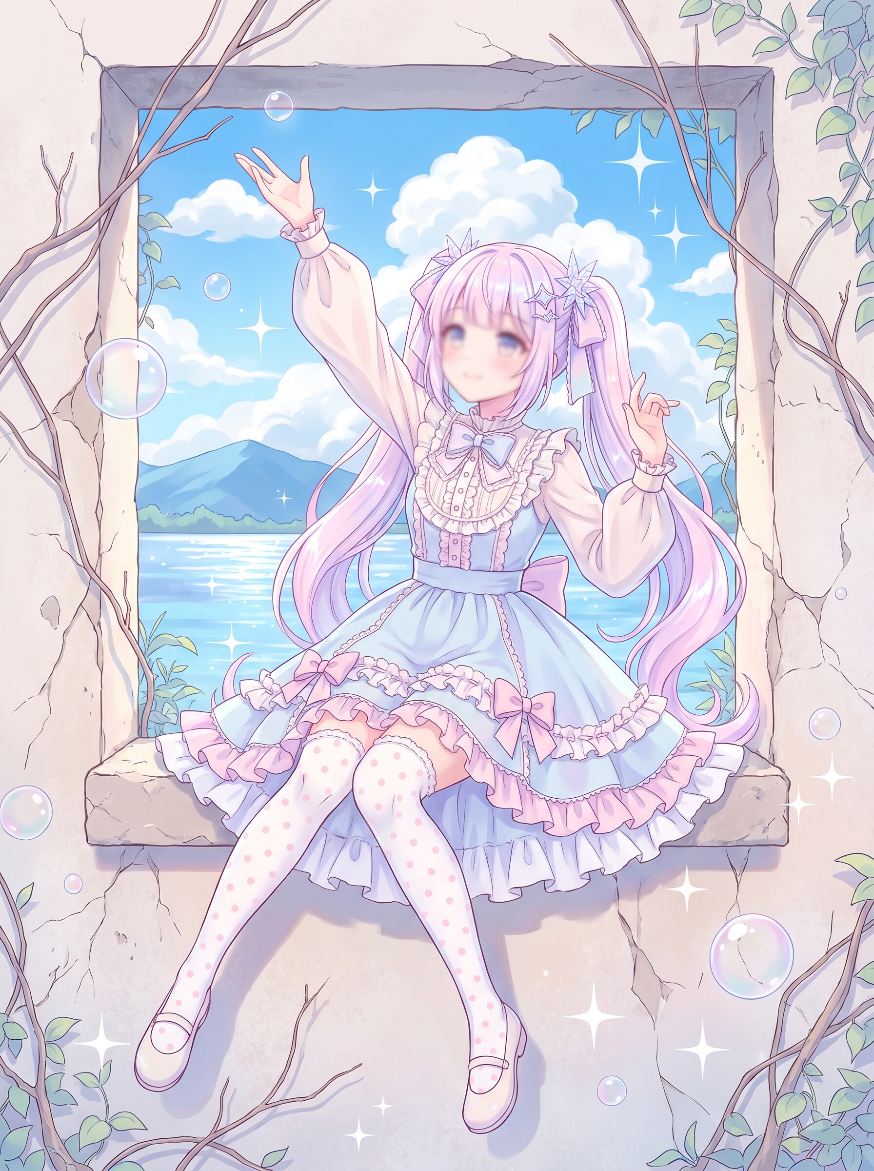 蒼空雲海の窓辺夢