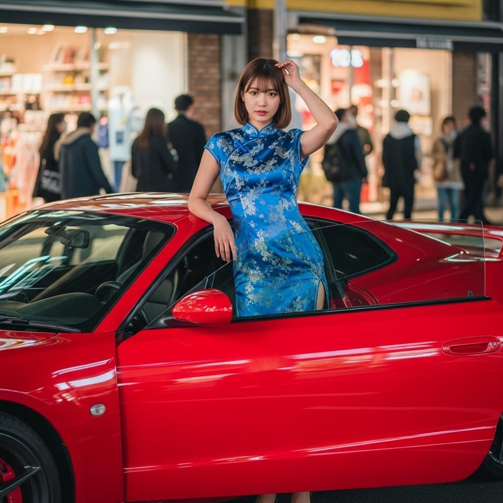 チャイナ服で乗り付けて