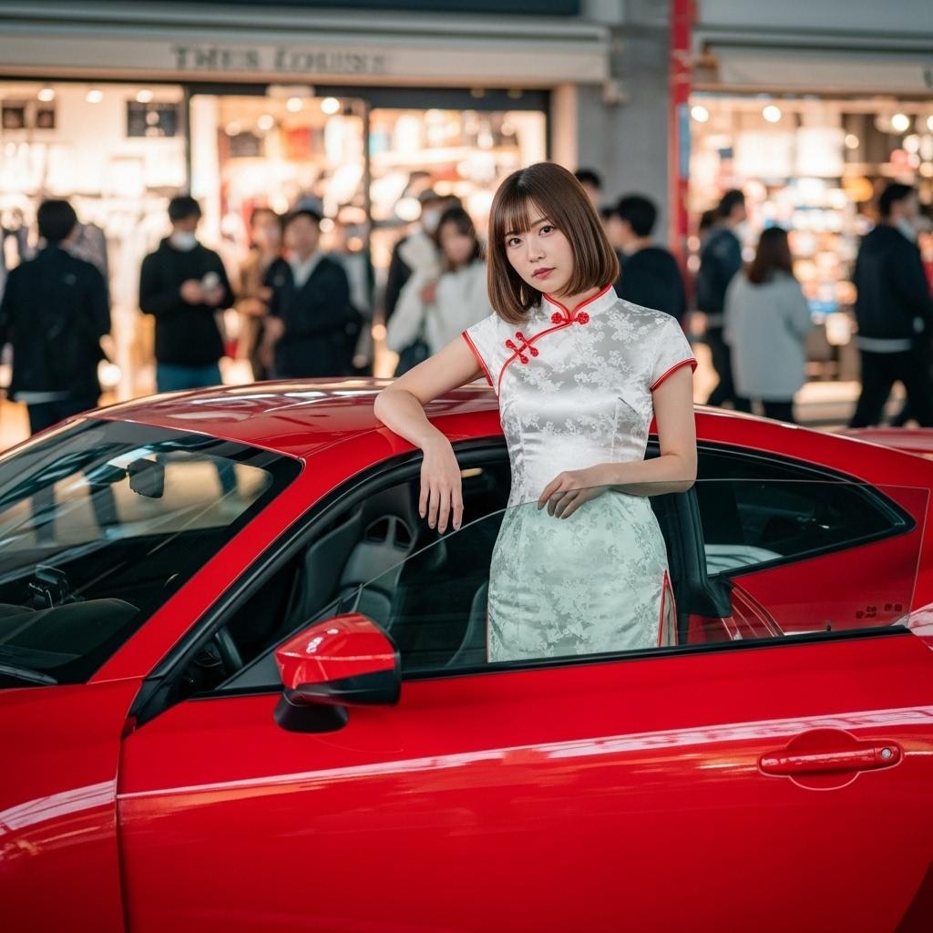 チャイナ服で乗り付けて