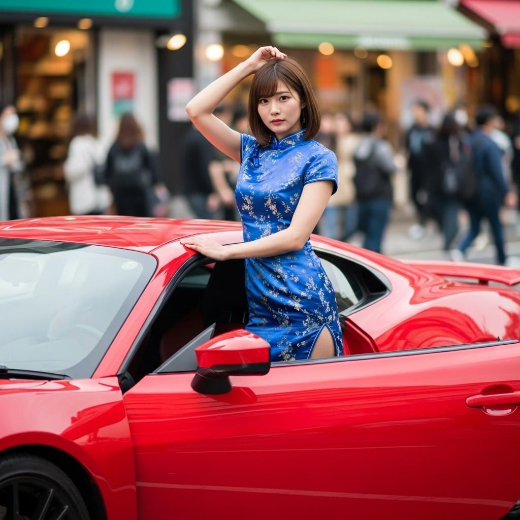 チャイナ服で乗り付けて