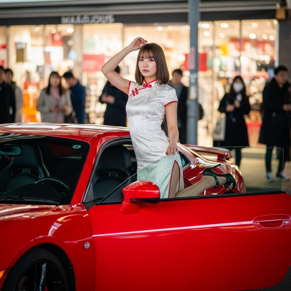 チャイナ服で乗り付けて