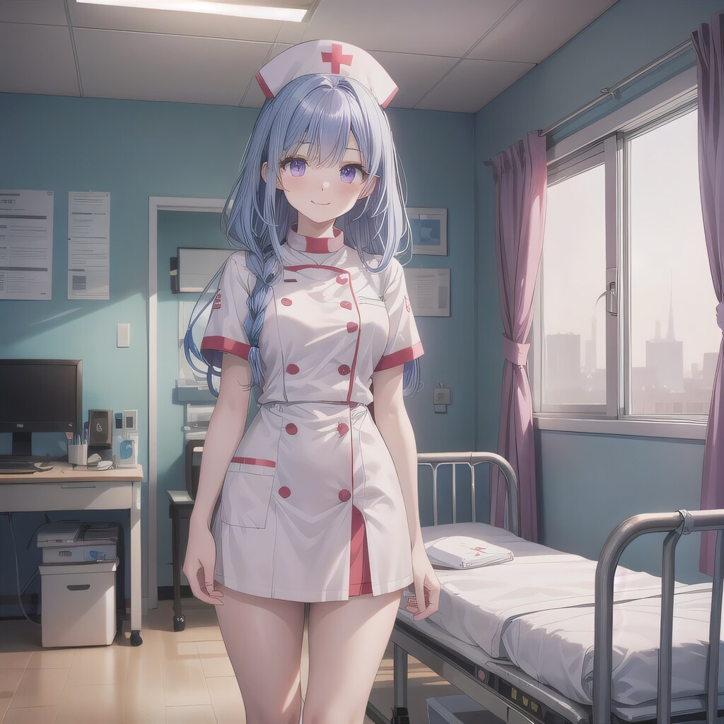 紫髪ロングで白衣の少女９