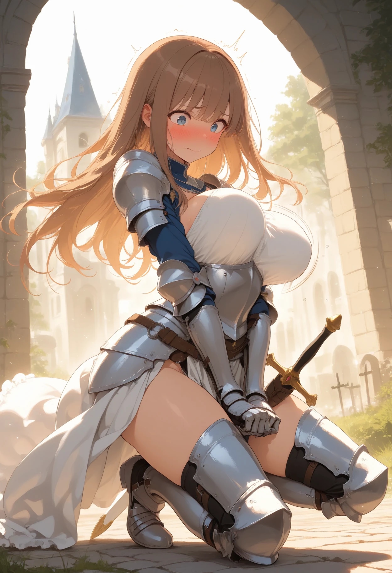 恥ずかしい美少女騎士ちゃん💓 | の人気AIイラスト・グラビア