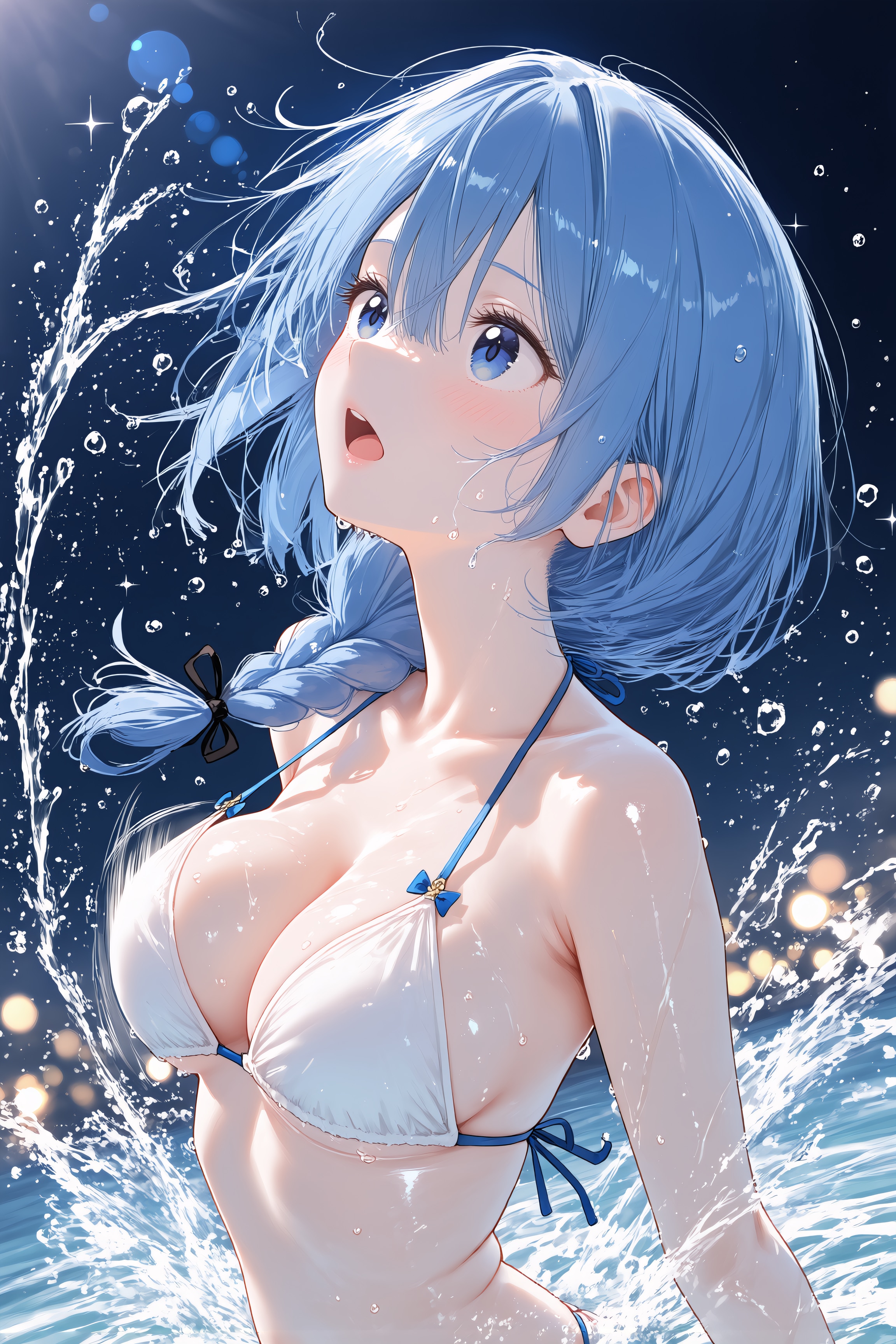 水しぶき@ナイトプール 蒼