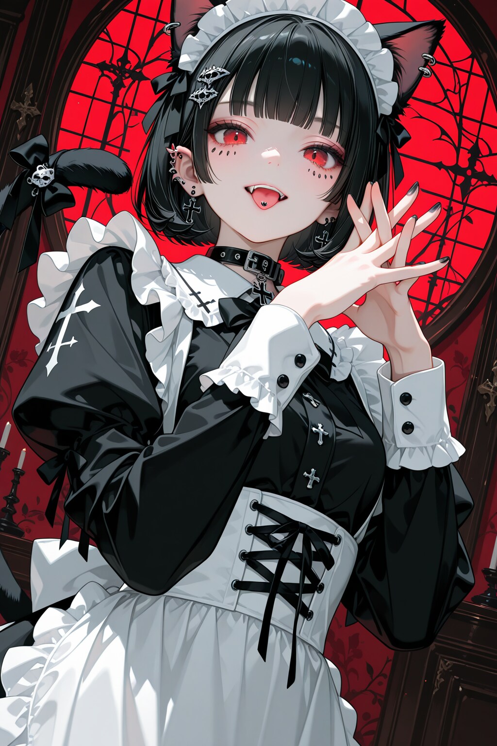 Cat-eared maid vampire | の人気AIイラスト・グラビア