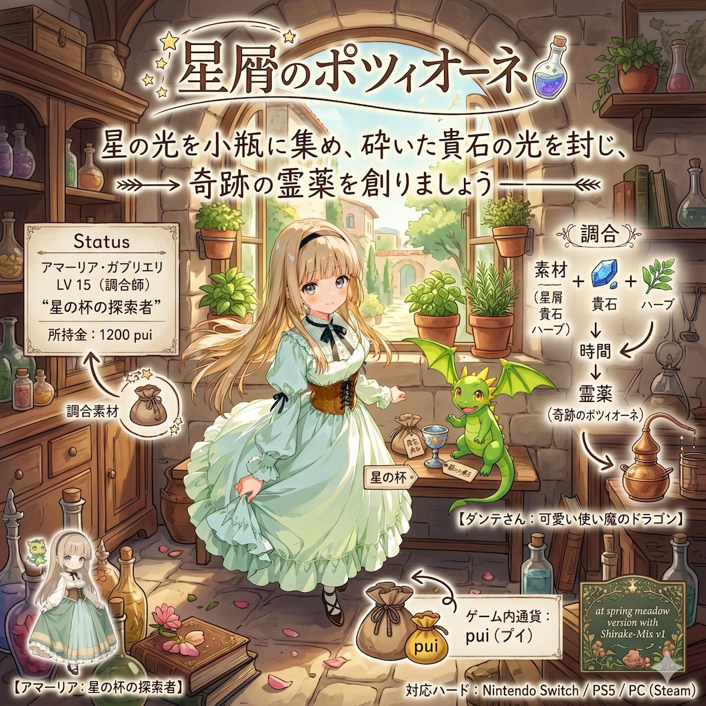 妄想ゲーム『星屑のポツィオーネ』でやんす