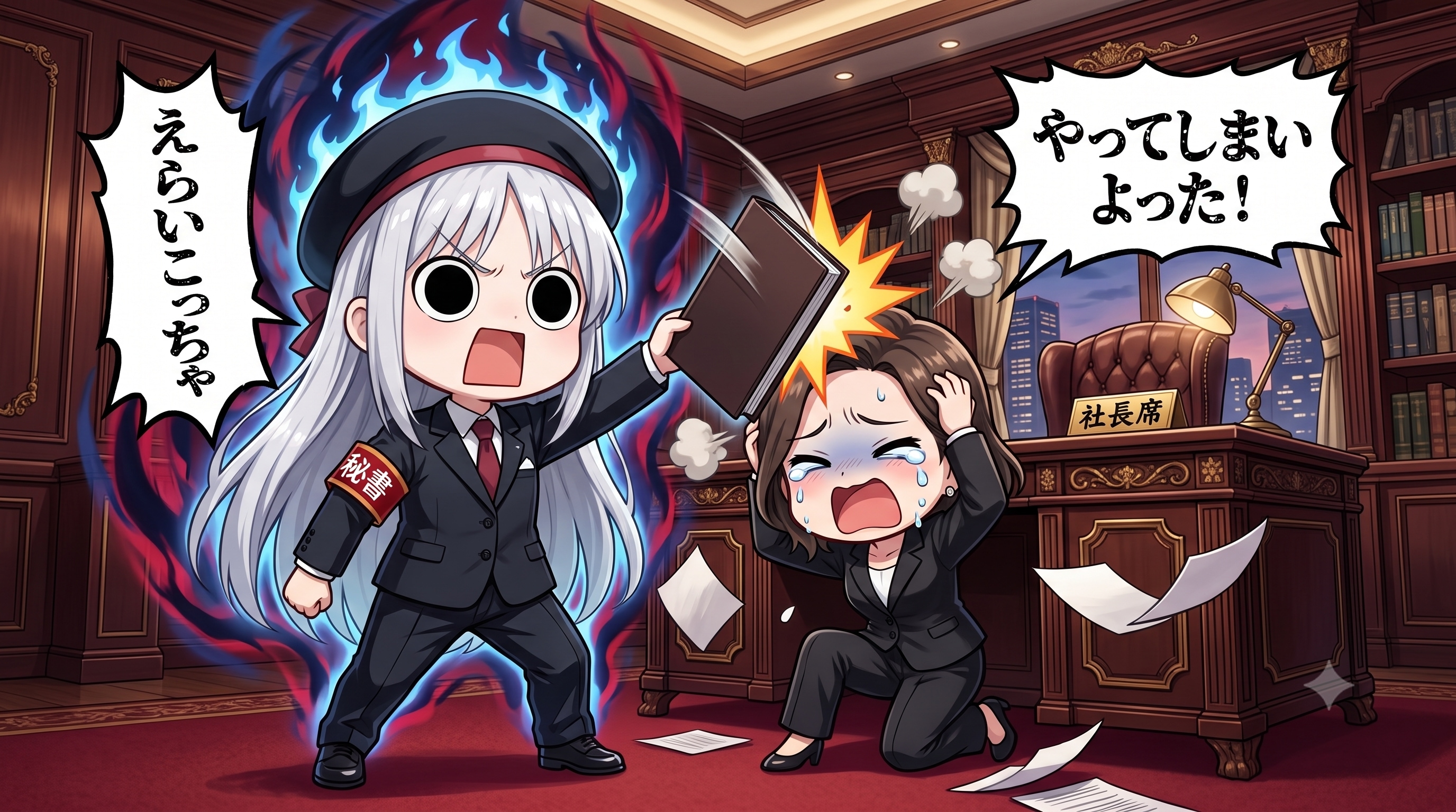 社長を叱る秘書えらいこっちゃ嬢