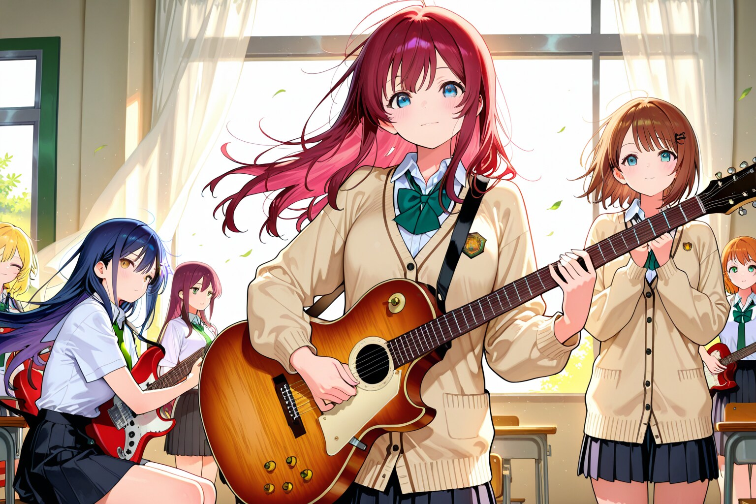 私立聖寧女学院軽音部 | の人気AIイラスト・グラビア