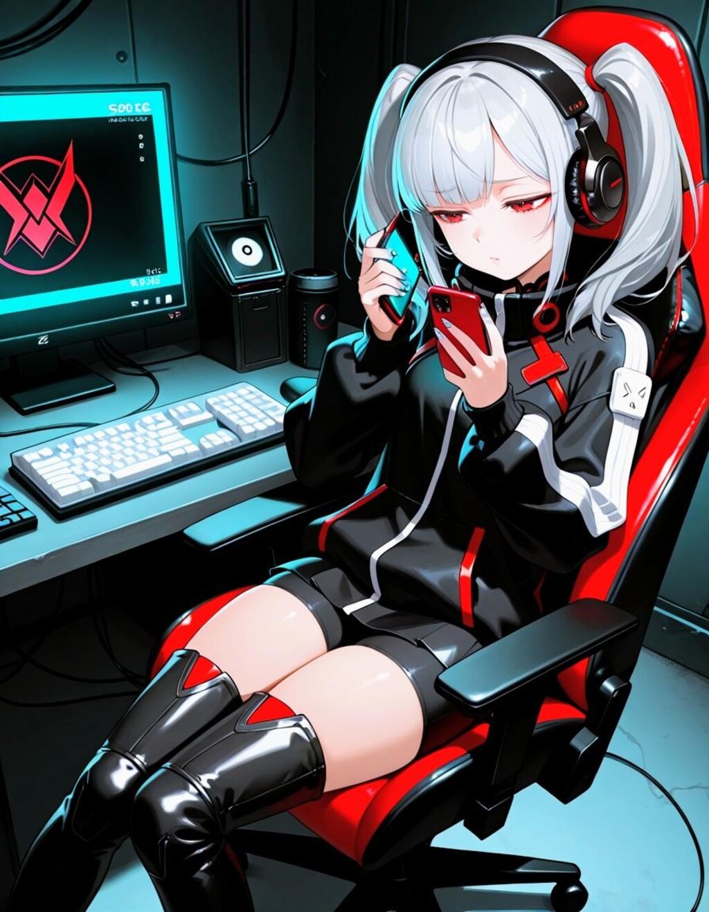 困惑気味な、銀髪ツインテお姉やん