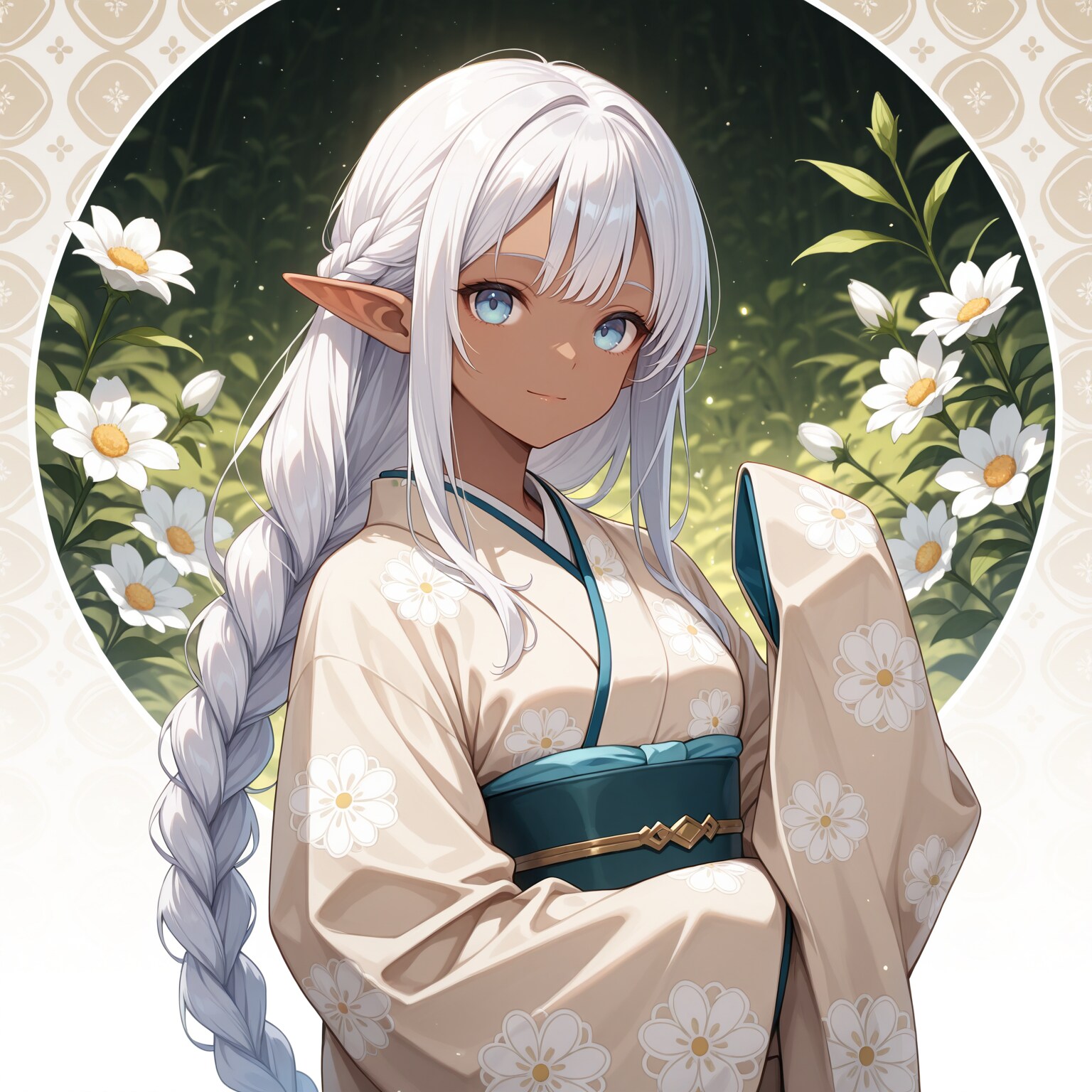 着物姿のダークエルフさん