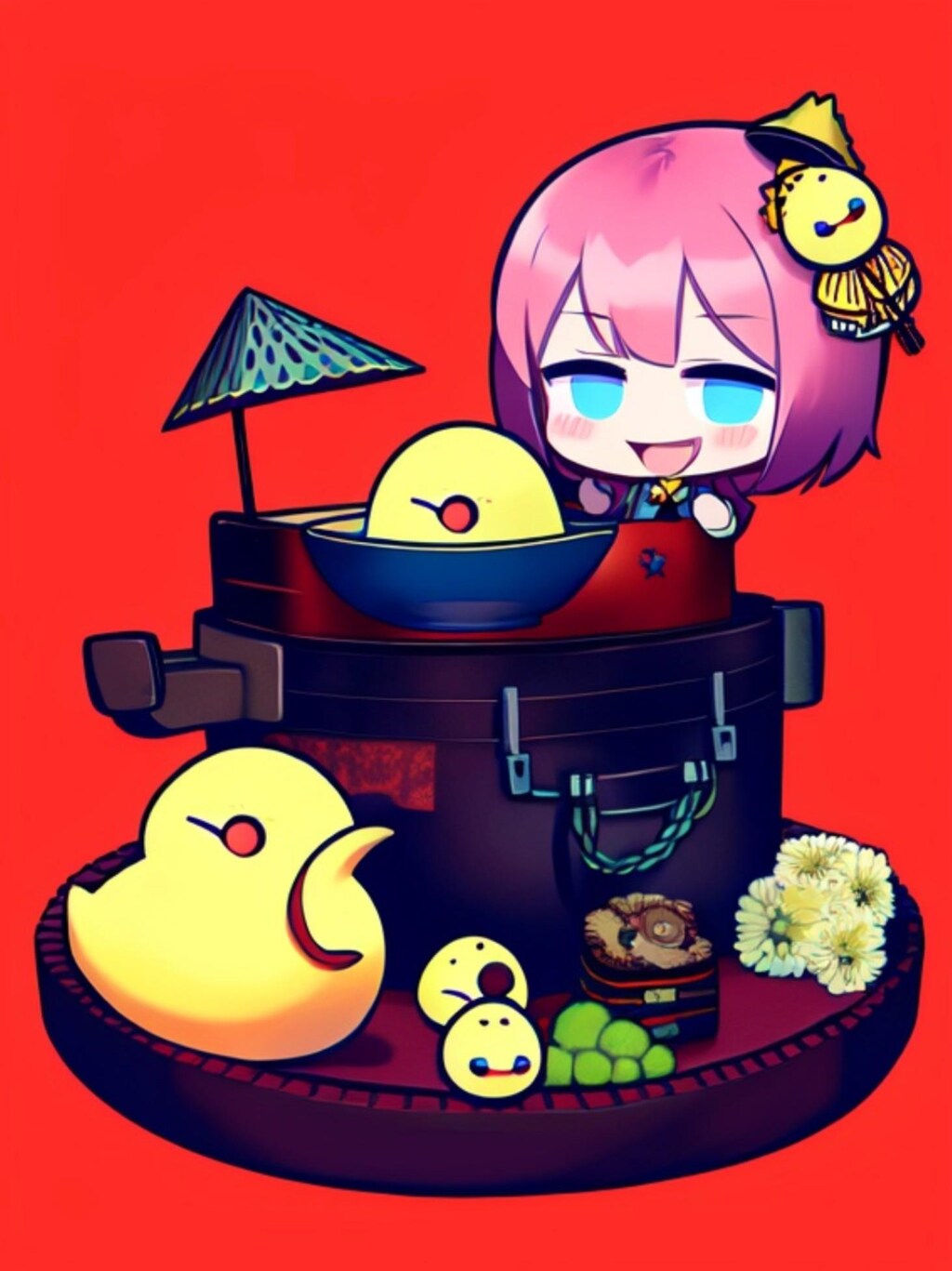 ピンク髪ちゃんとひよこ