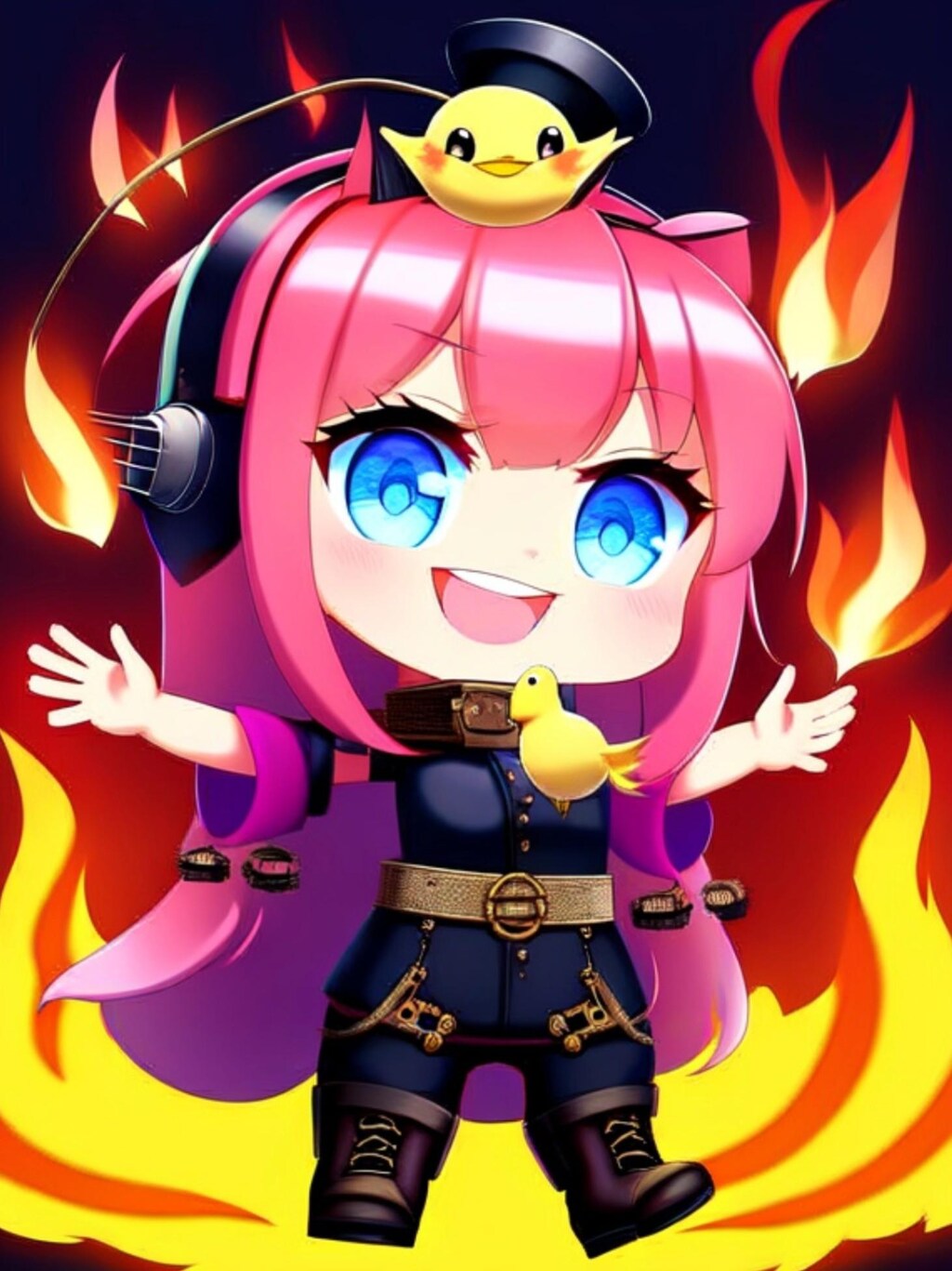 ピンク髪ちゃんとひよこ