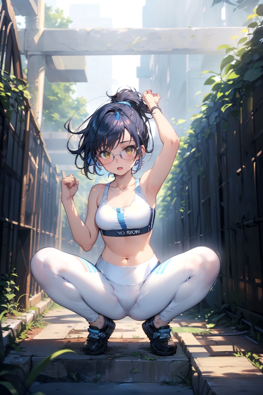 スポーツウェアの眼鏡っ娘