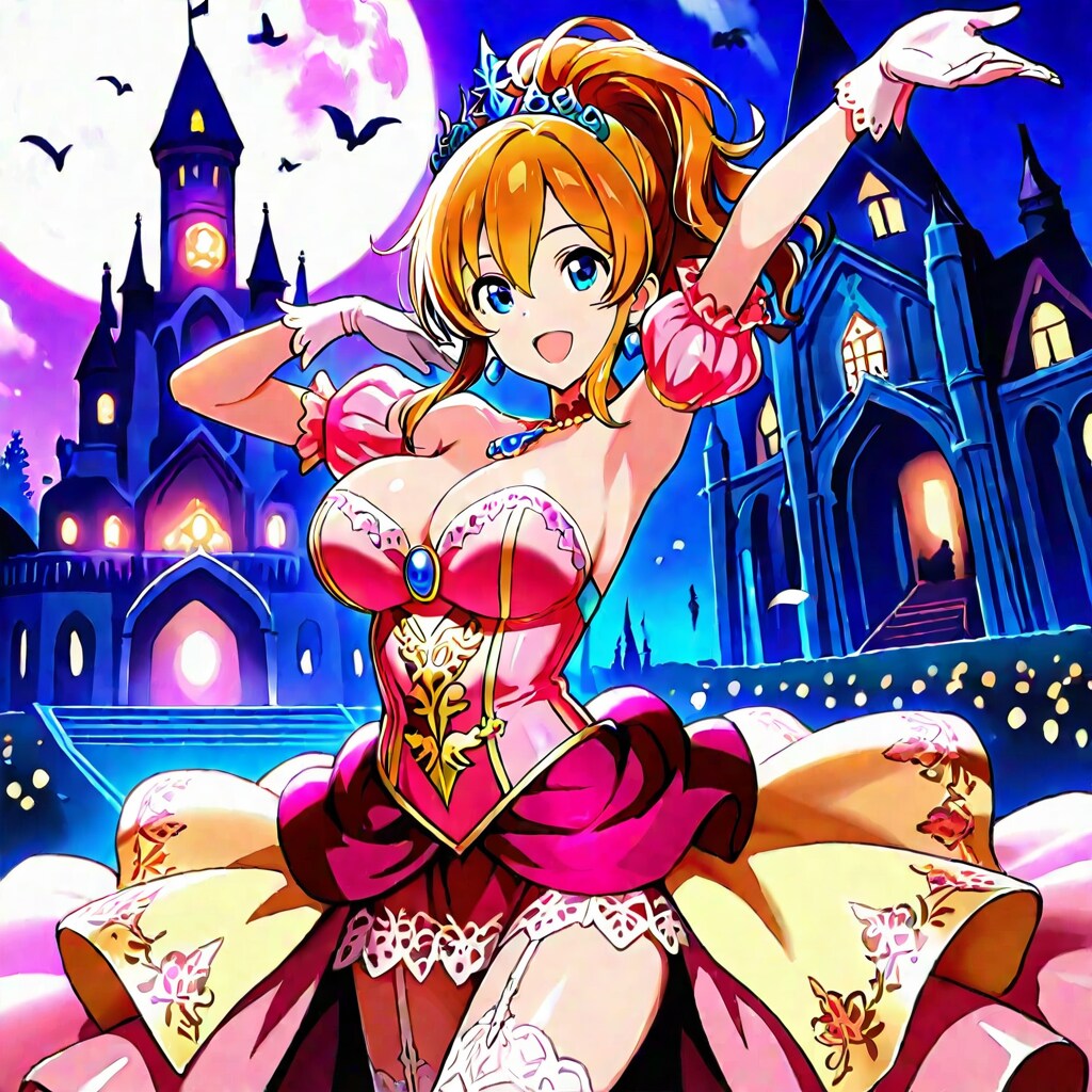 お城の舞踏会でお姫様が得意のダンスを披露しています。 | の人気AIイラスト・グラビア