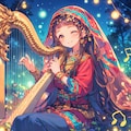 森の民族のハープ奏者 2枚目