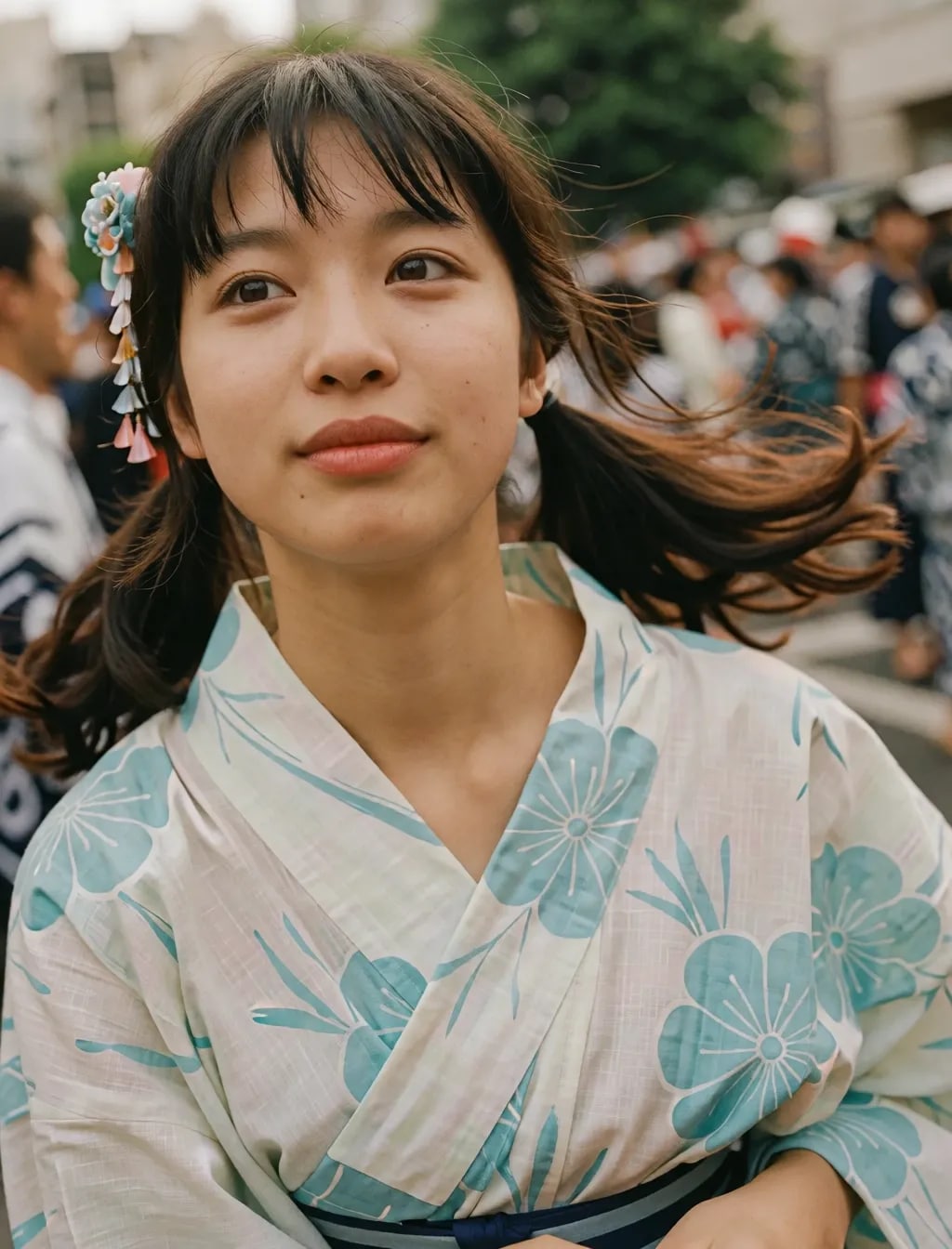 普通の子の浴衣