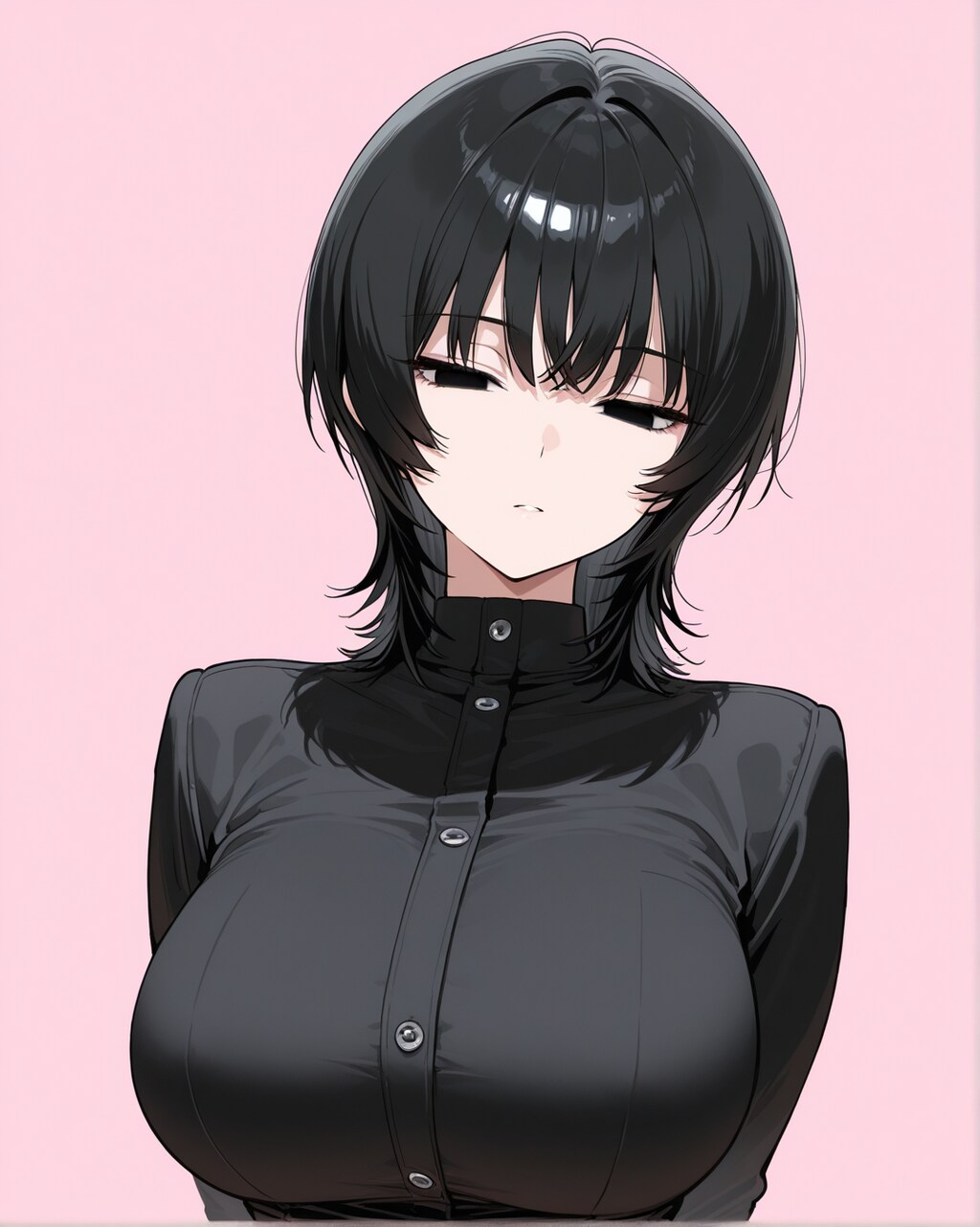 黒髪ウルフカットジト目お姉さん