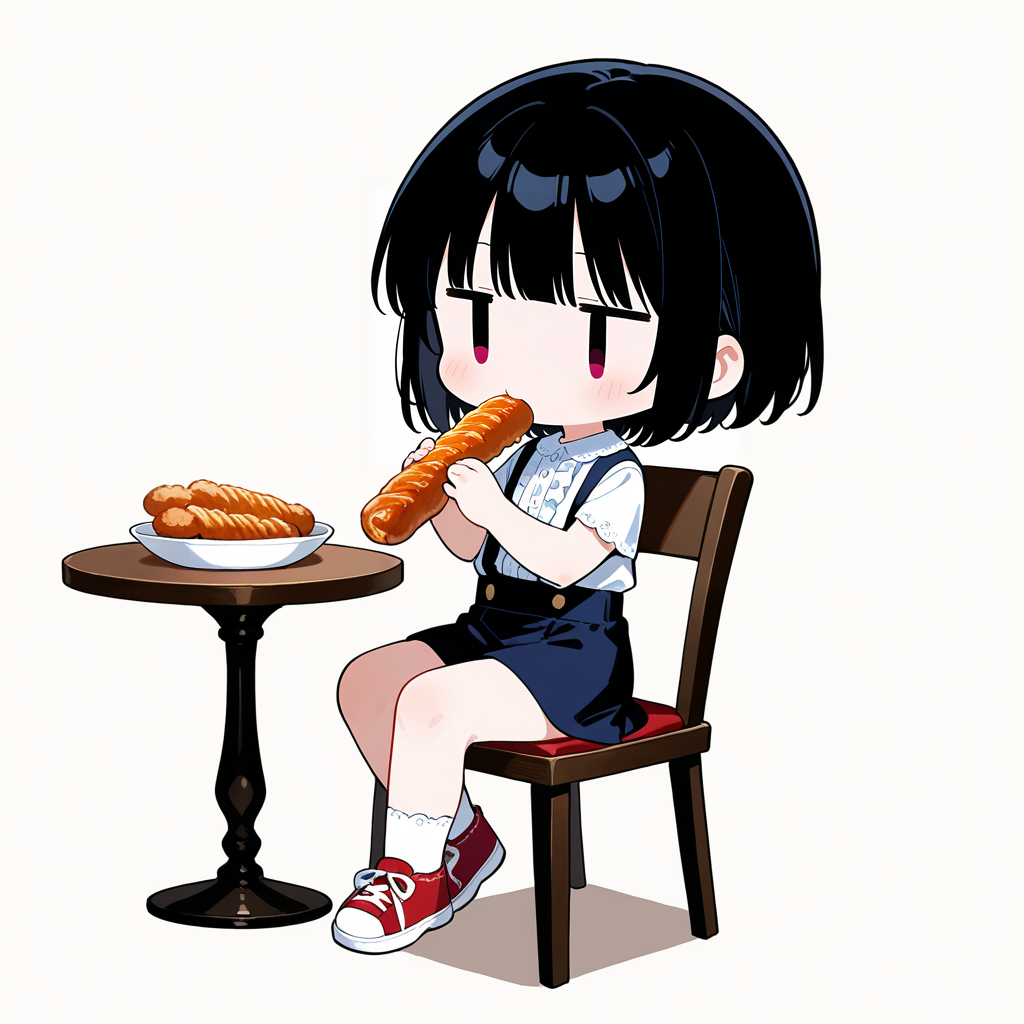 チュロスを食べる